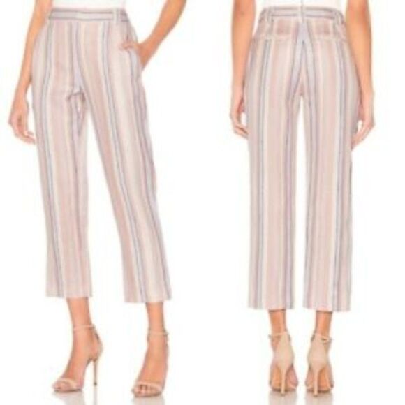 NWT Rebecca Minkoff Ginger Striped Linen Blend Pants - Picture 1 of 8